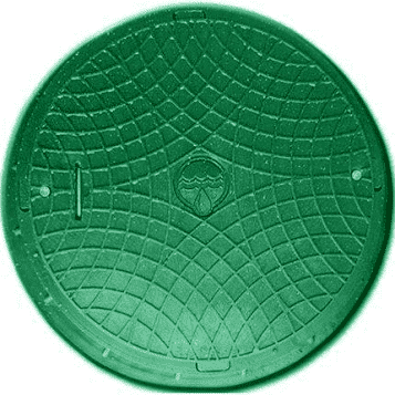 Люк полимерный круглый зелёный 3т с замком