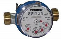 Водомер ''Zenner'' 1/2" 1,6куб гор. (ЕТК-М) без штуцера Germany